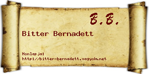 Bitter Bernadett névjegykártya