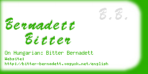 bernadett bitter business card